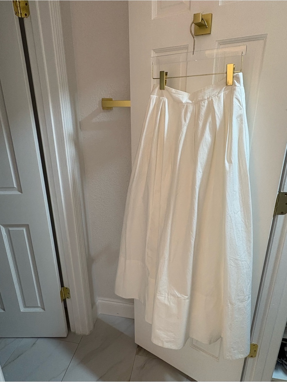 DISSH CONAGH WHITE POPLIN MIDI SKIRT